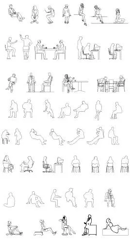 People Sitting - DWG - Image 3