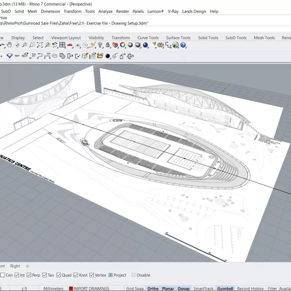 Zaha Hadid London Aquatic Center Rhino Model Free download