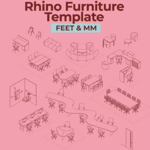 Rhino 3D Furniture Blocks